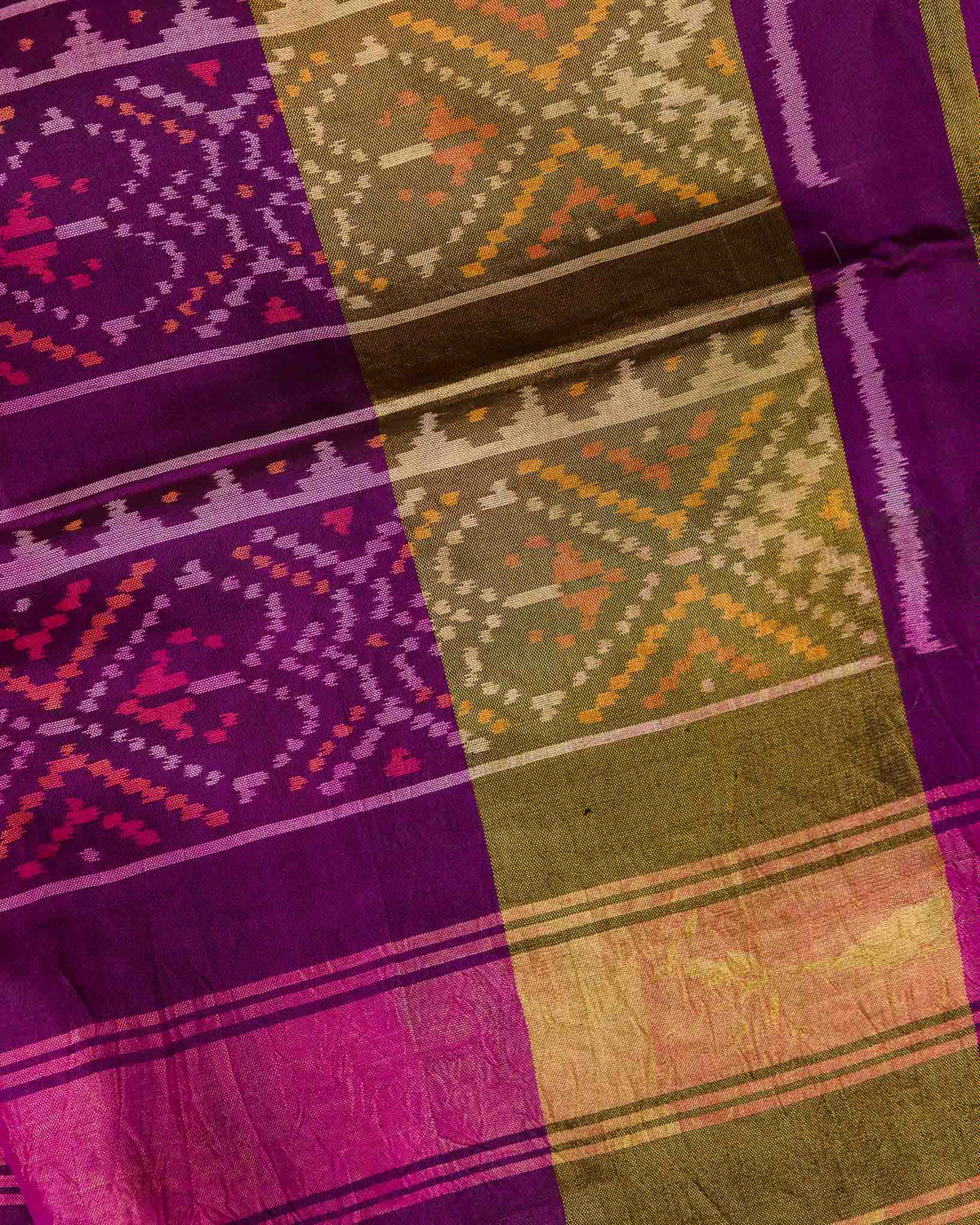 Red & Purple Pure Patola Bandhani Saree