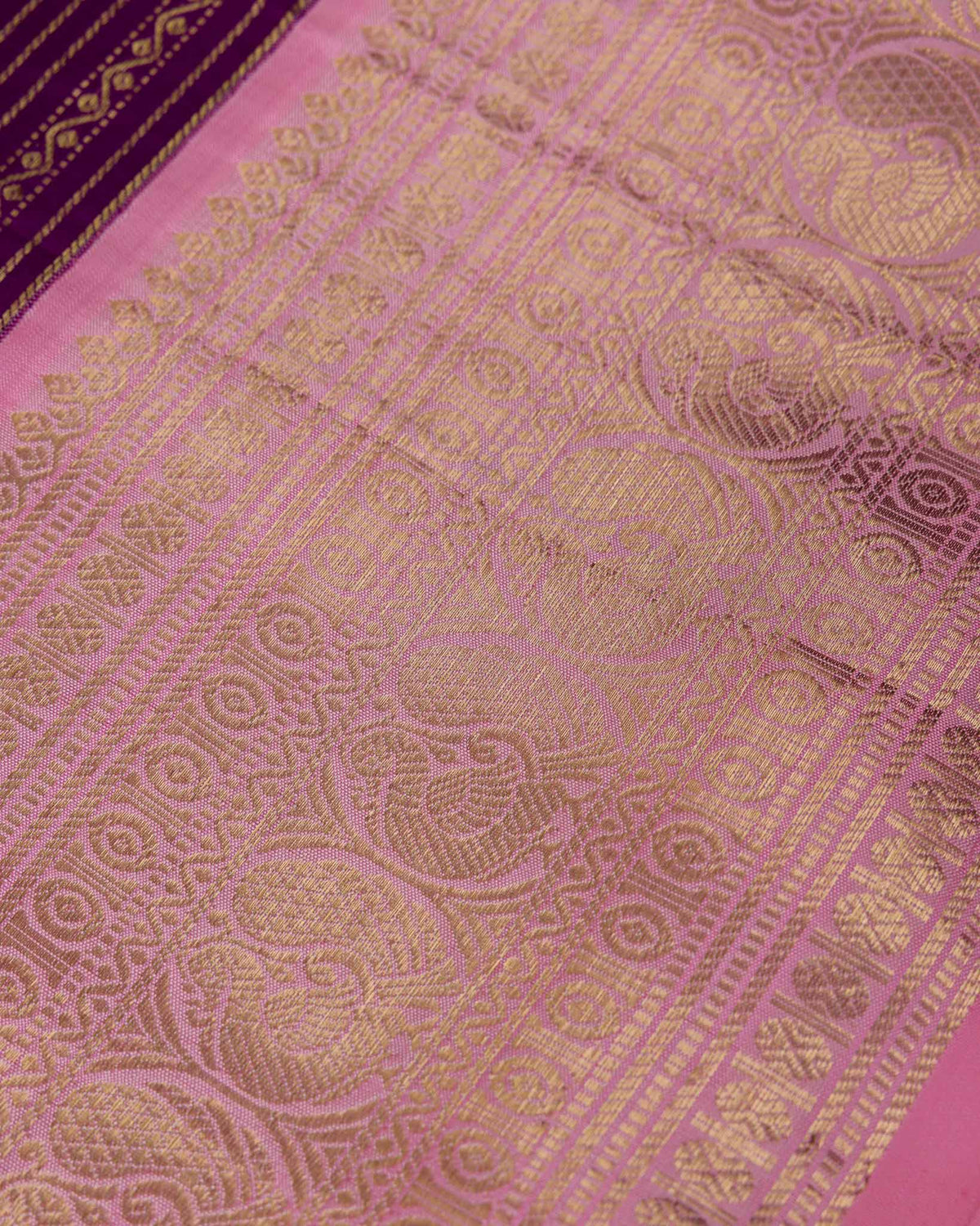Pure Kanjivaram with Veldhari Weave & Maggam Blouse
