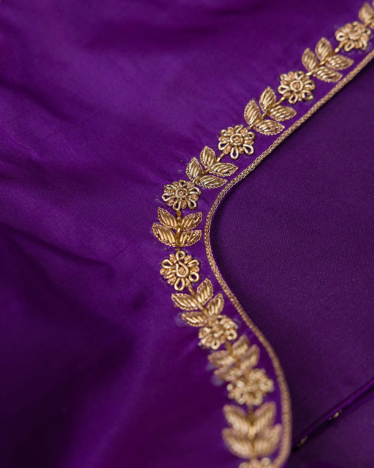 Vintage Blue & Purple Pure Kanjivaram with Maggam Blouse