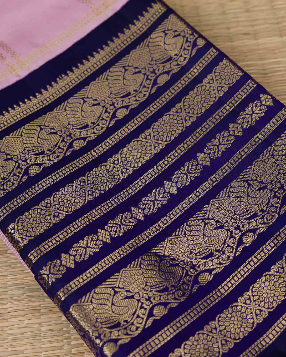 Pink & Blue 1 GM Kanjivaram – Classic Checks
