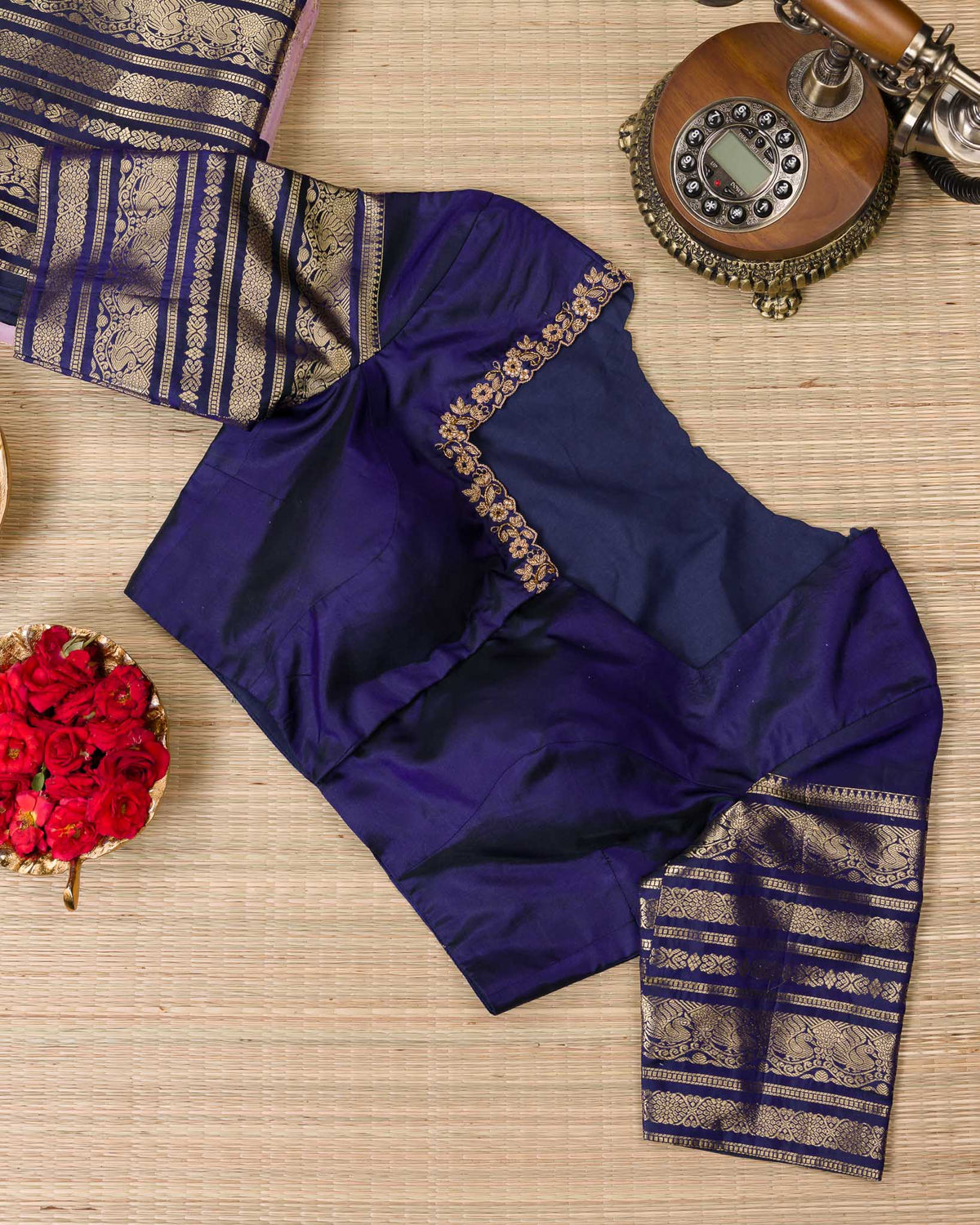 Pink & Blue 1 GM Kanjivaram – Classic Checks