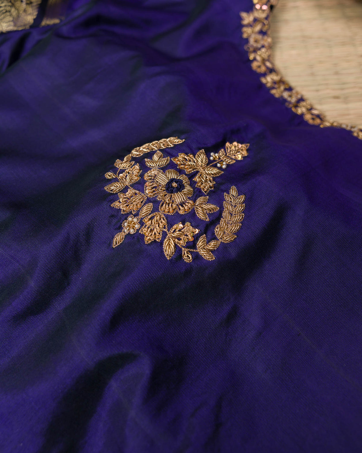 Pink & Blue 1 GM Kanjivaram – Classic Checks
