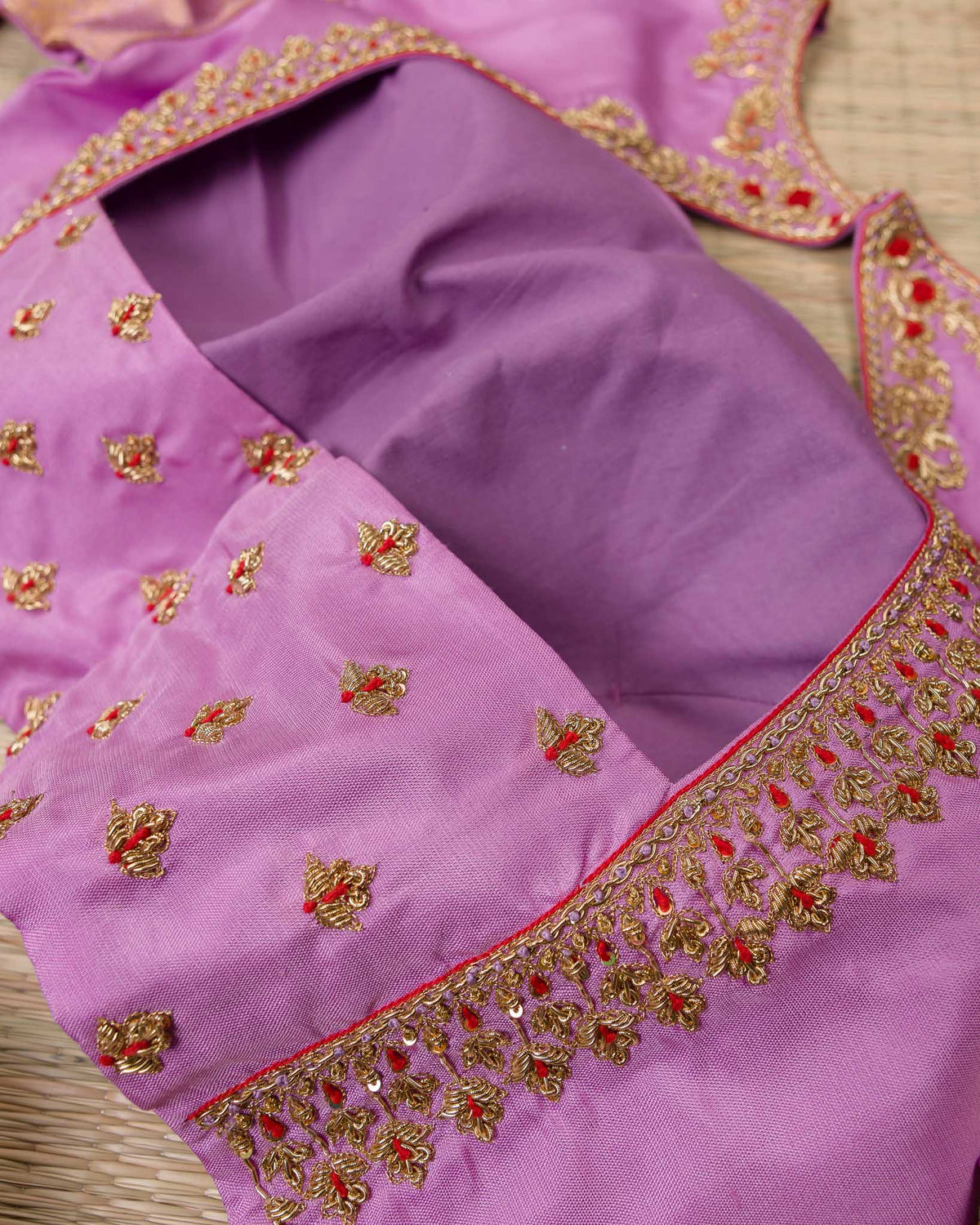 Orangish Red & Pink 1 GM Kanjivaram