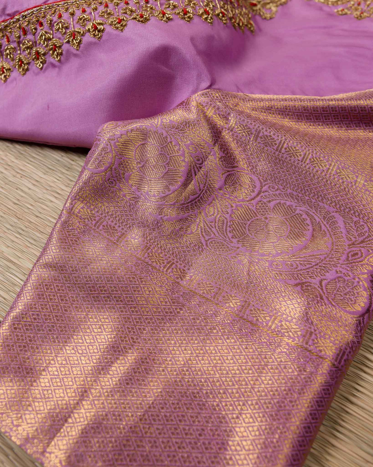 Orangish Red & Pink 1 GM Kanjivaram