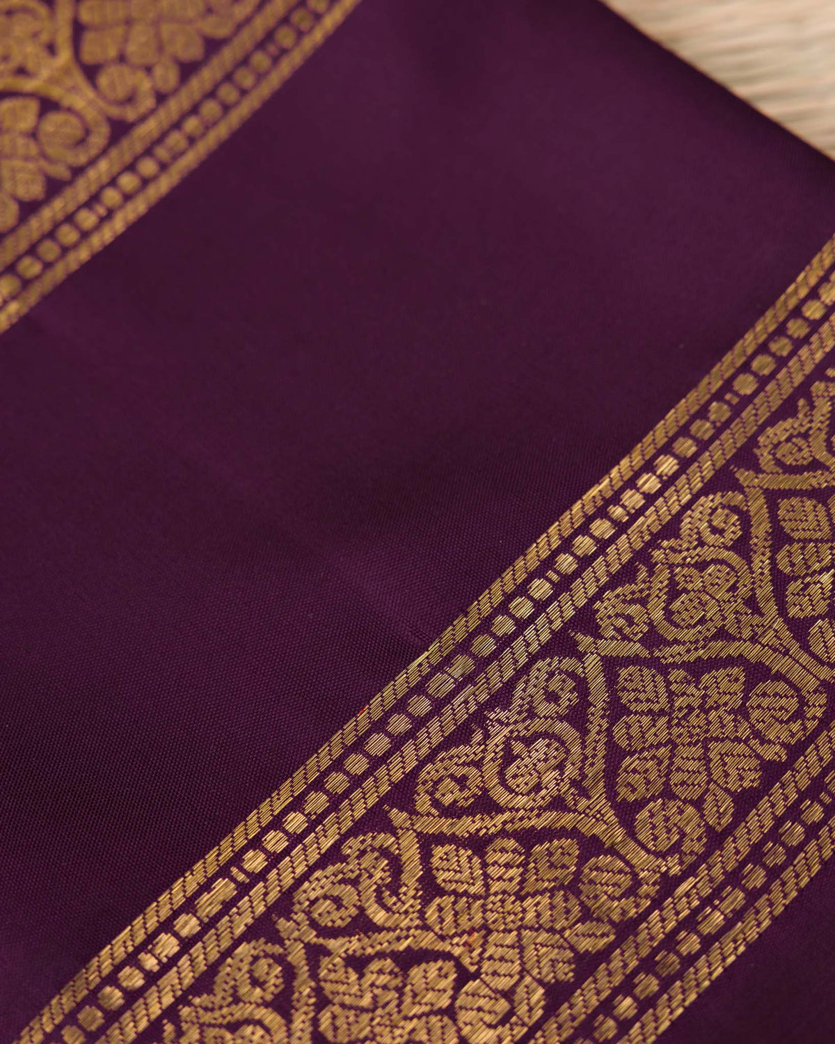 Real Zari Kanjivaram – Vintage Mustard & Deep Purple