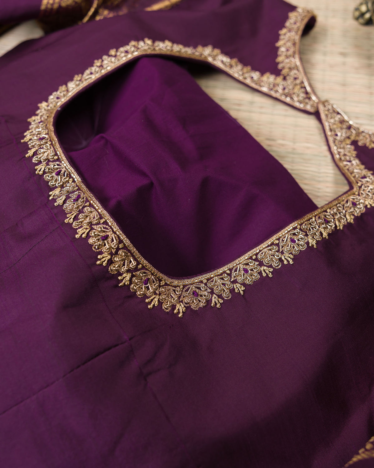 Real Zari Kanjivaram – Vintage Mustard & Deep Purple