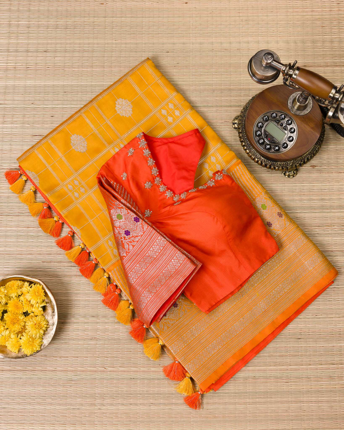 Pure Venkatagiri – Golden Yellow & Orange