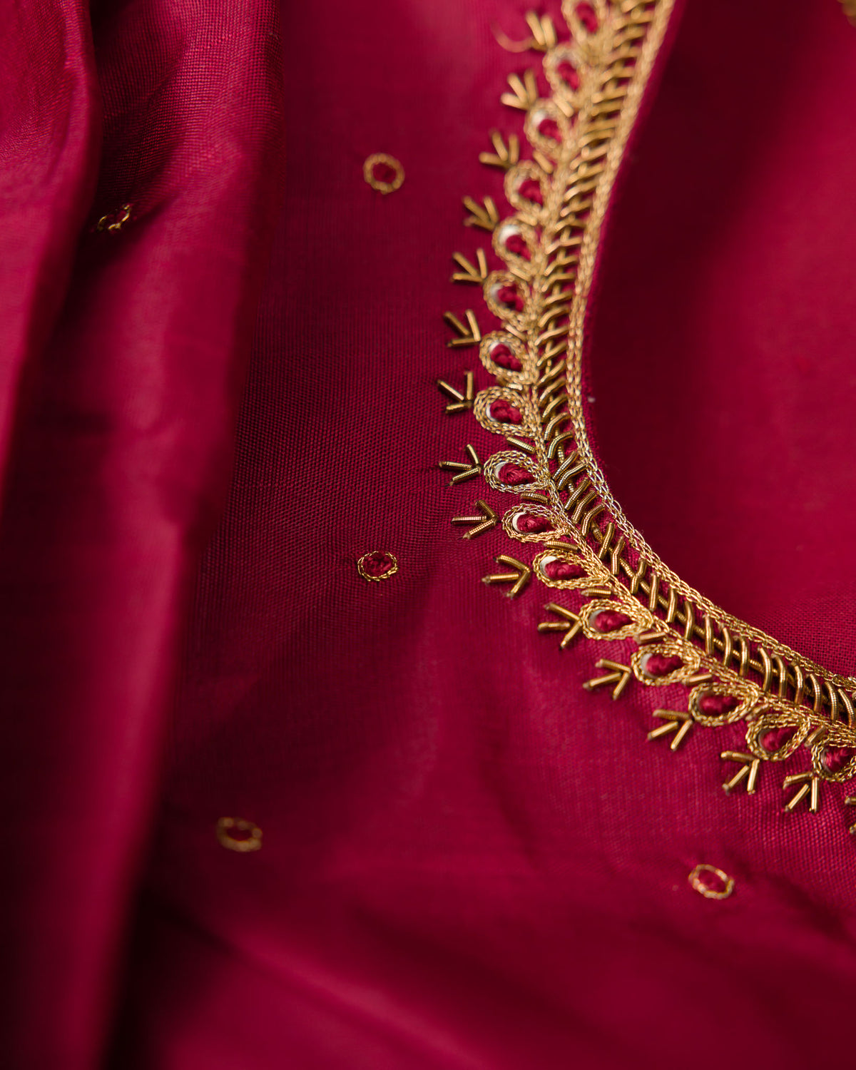 Deep Red-Pink Vairavoosi Kanjivaram