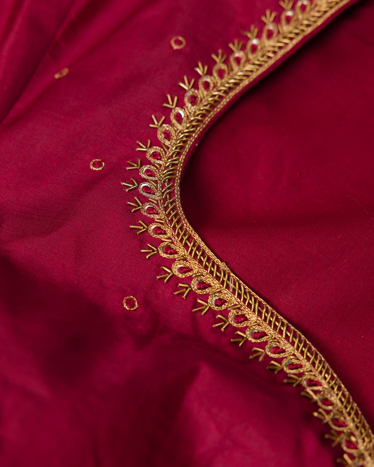 Deep Red-Pink Vairavoosi Kanjivaram