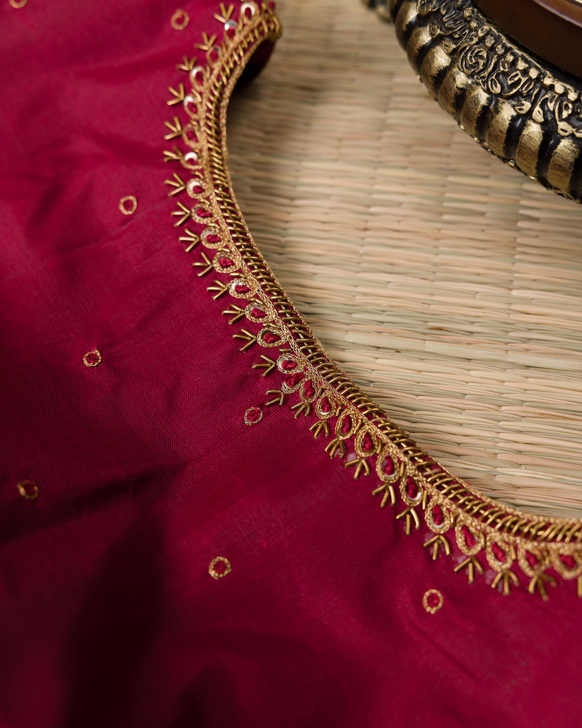 Deep Red-Pink Vairavoosi Kanjivaram