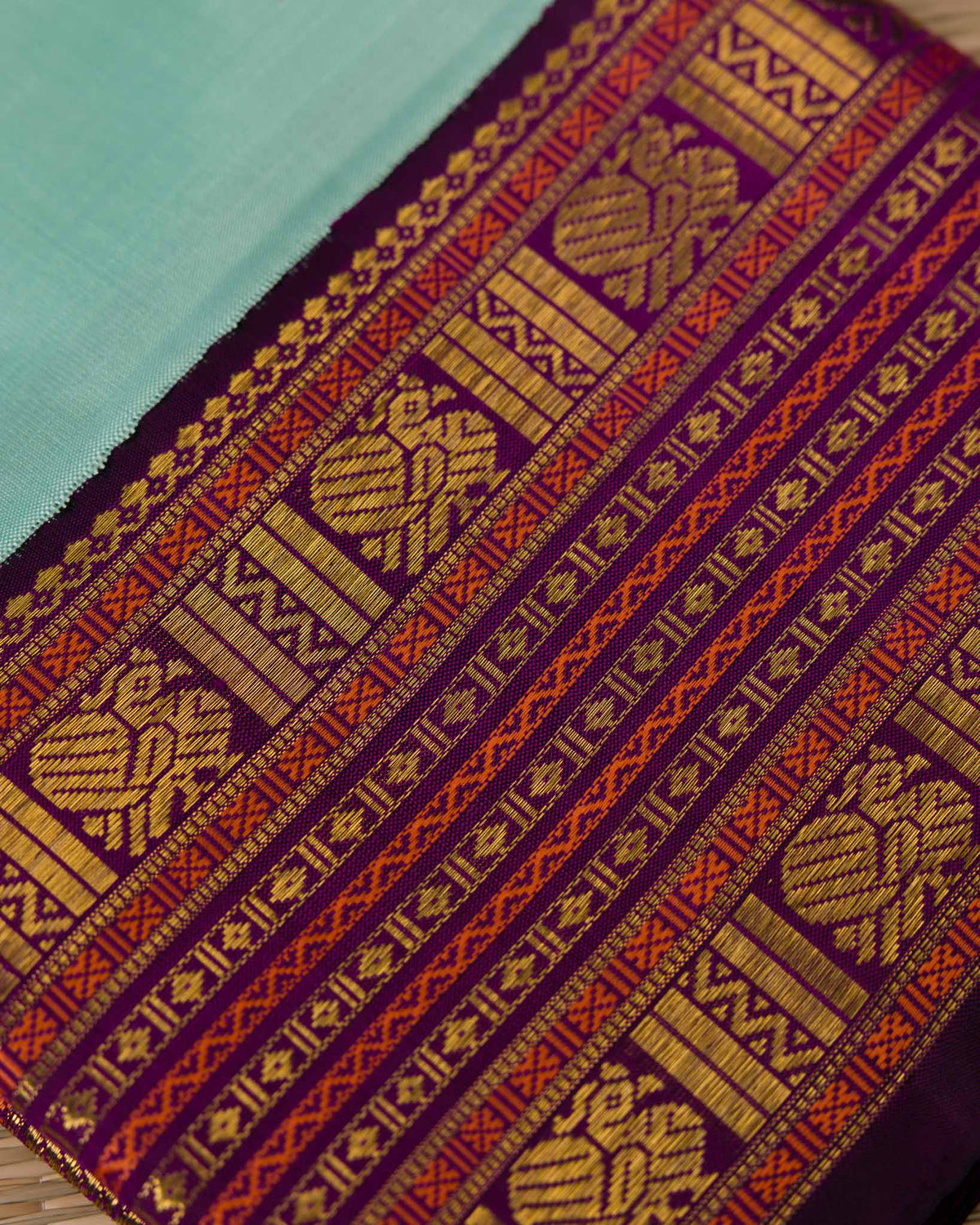 Aqua Blue Pure Kanjivaram with 2gm Zari