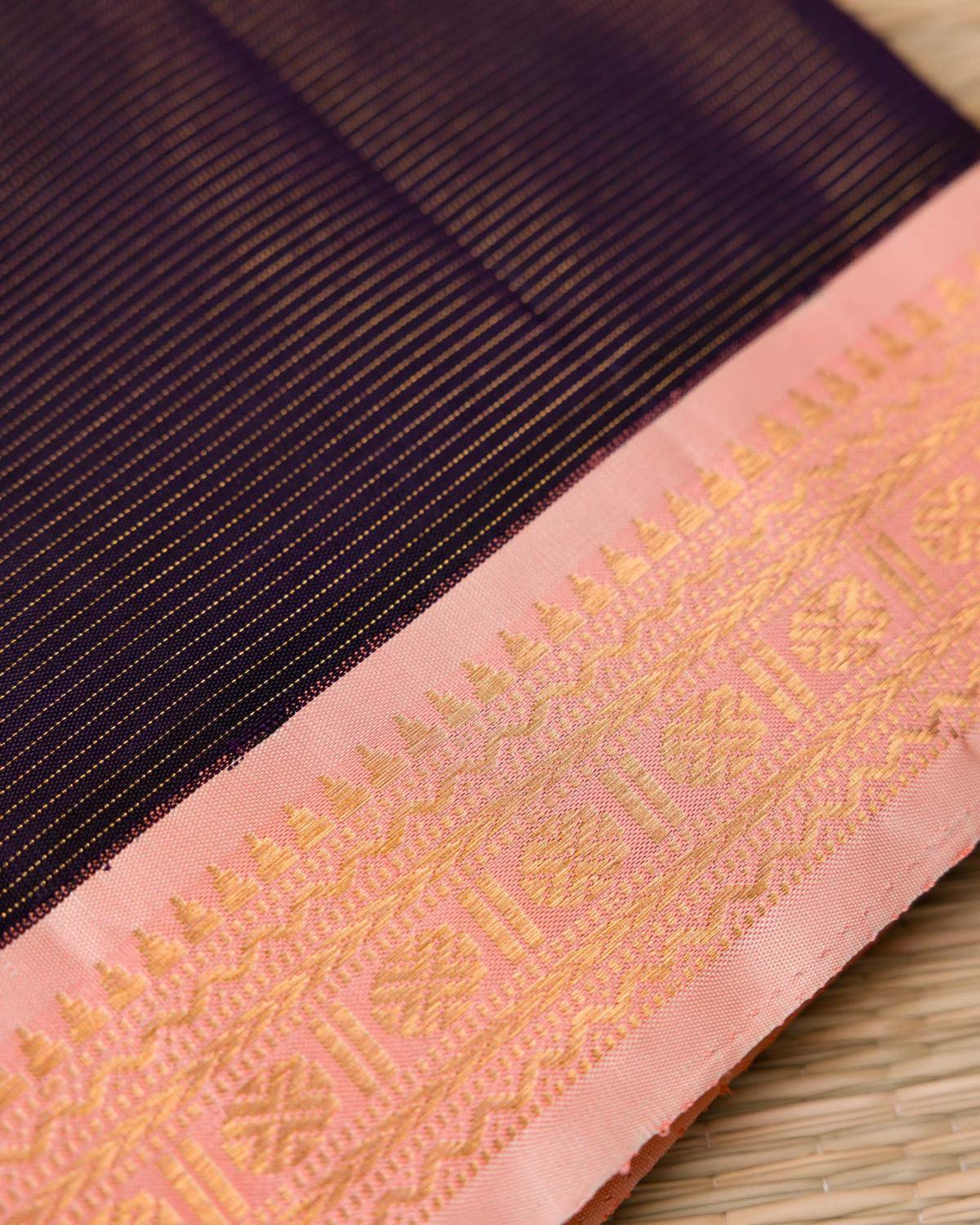 Deep Plum Pure Kanjivaram with Vairavoosi