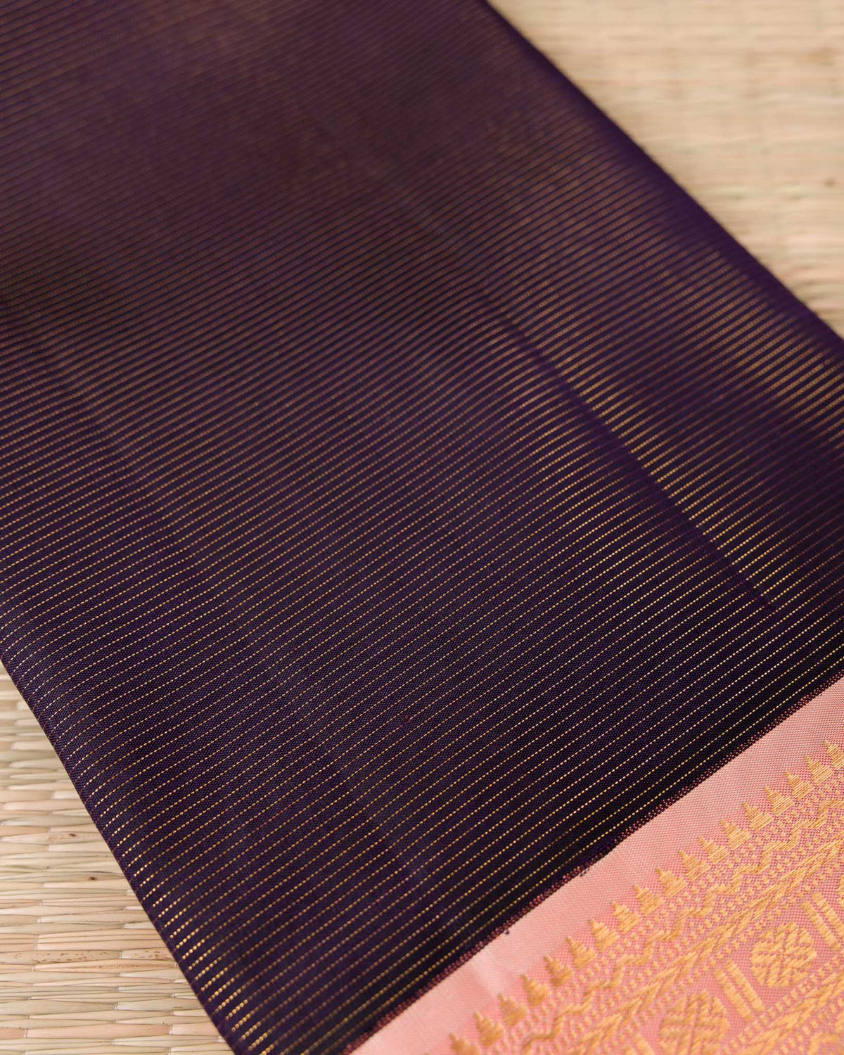 Deep Plum Pure Kanjivaram with Vairavoosi