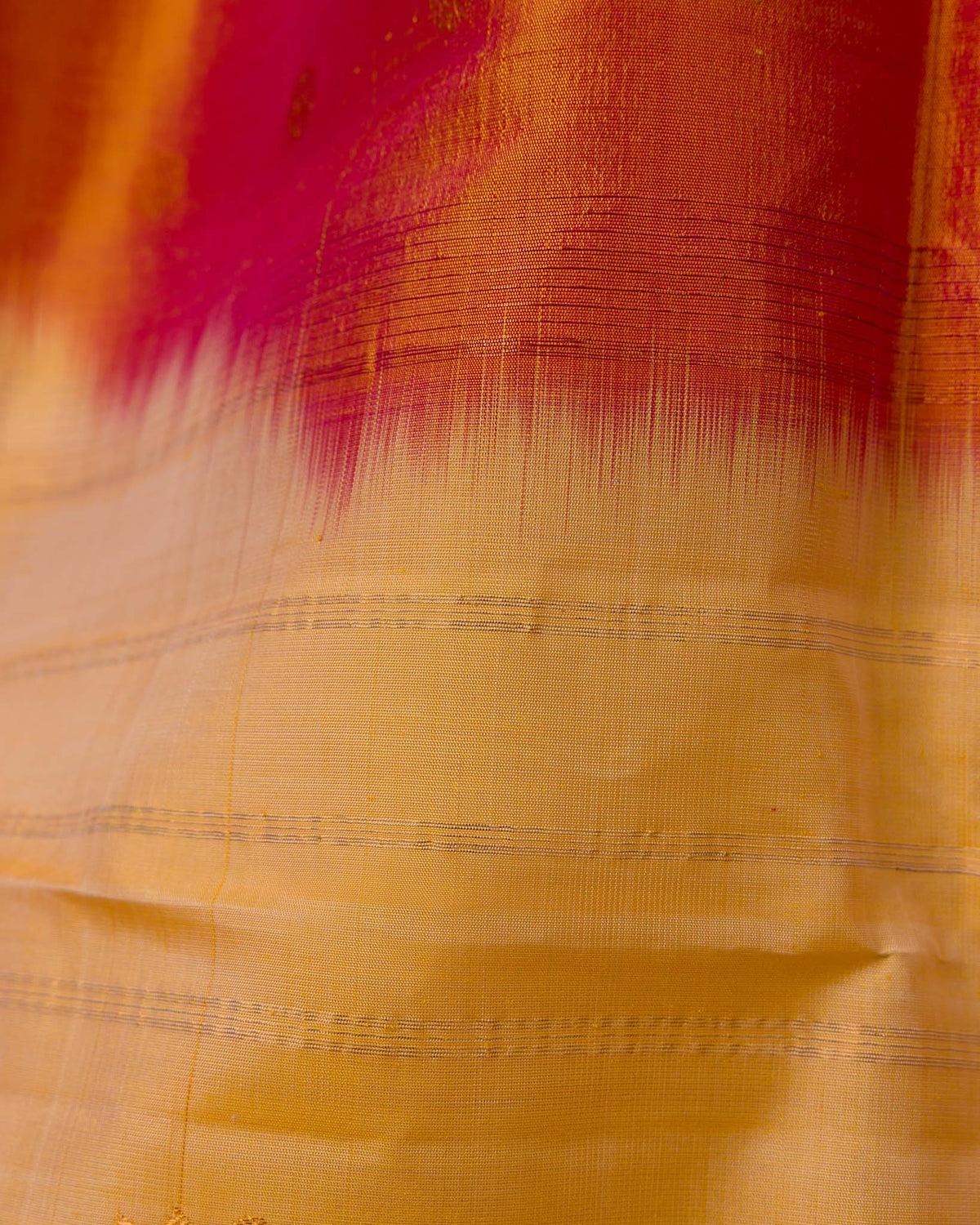 Orange Pure Gadwal with Meenakari Tissue Pallu