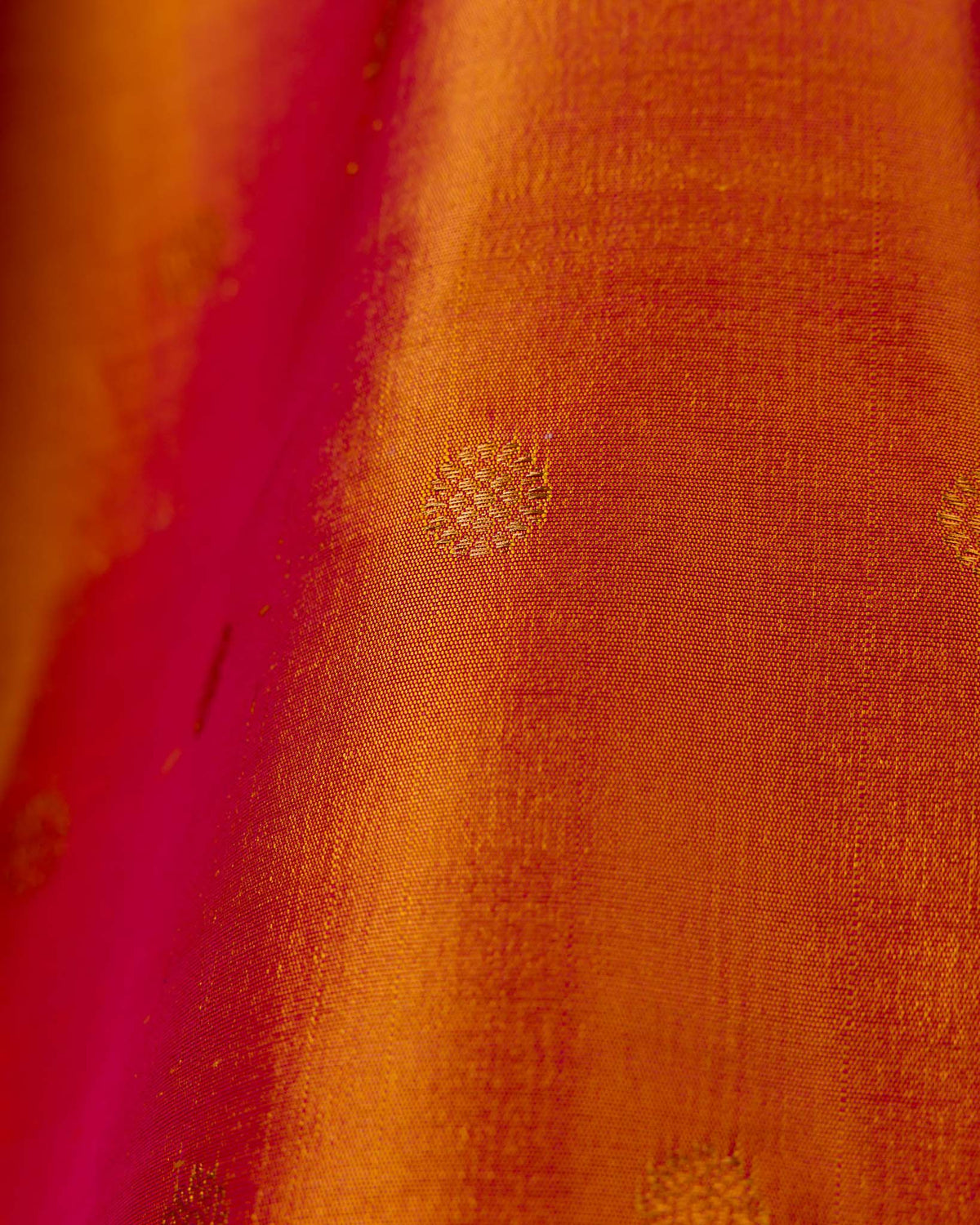 Orange Pure Gadwal with Meenakari Tissue Pallu