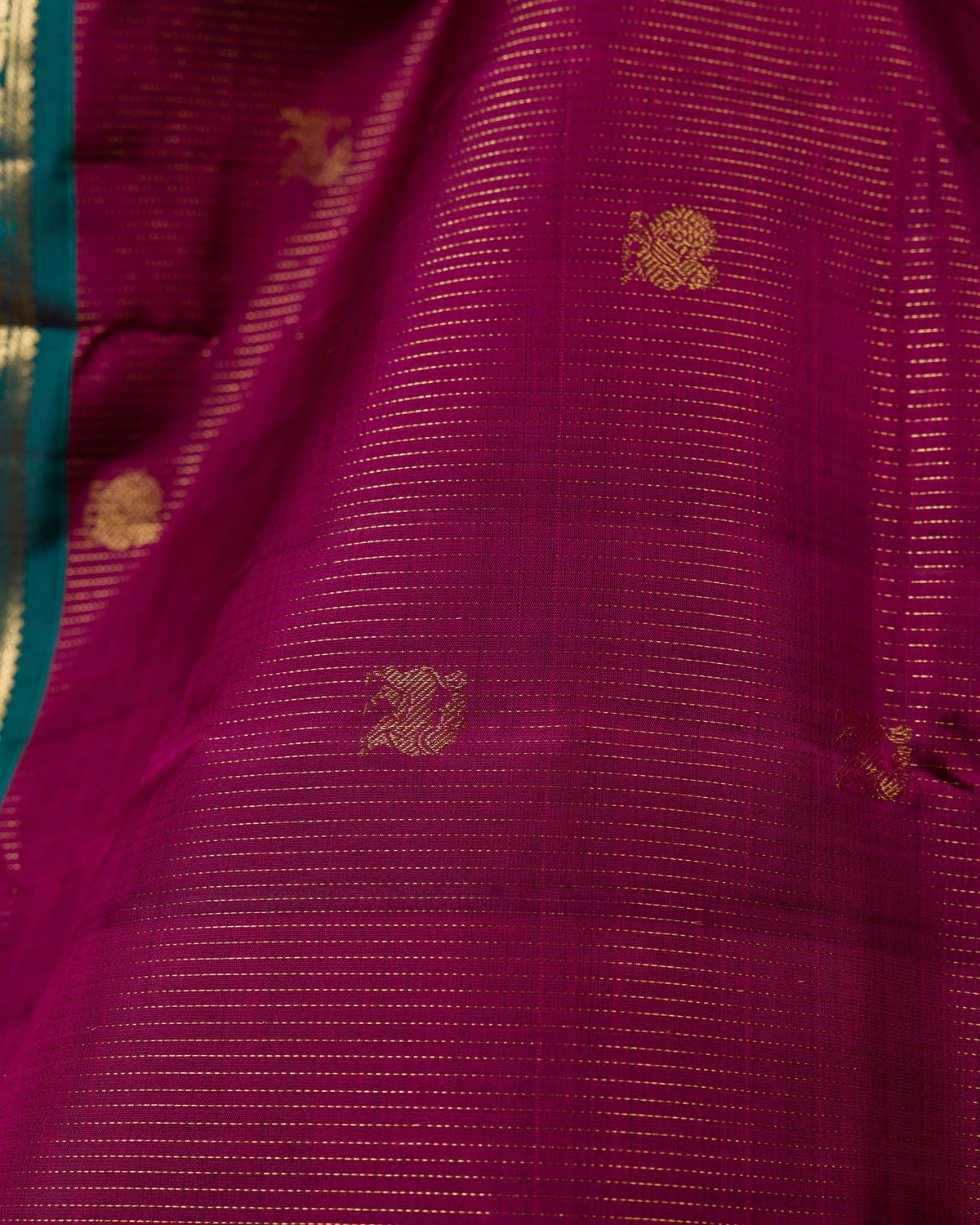 Magenta Pink & Green Kanjivaram – Vairavoosi with Varasapeti Border