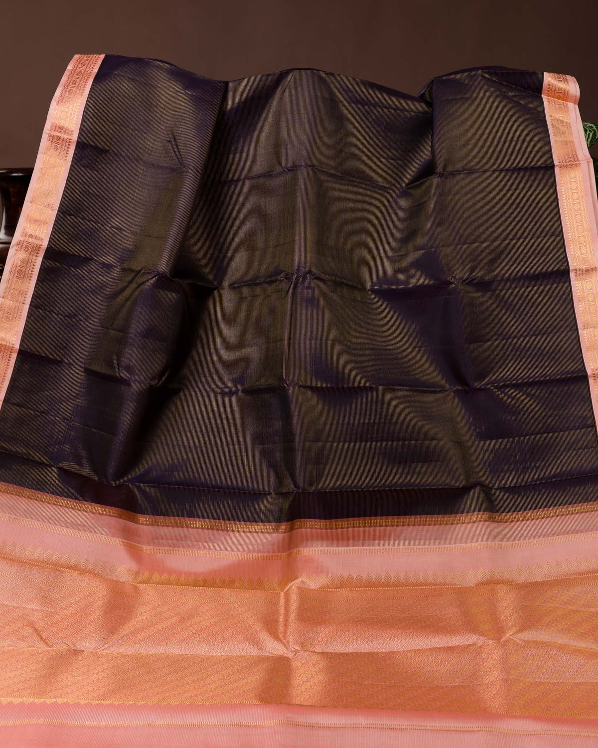 Deep Plum Pure Kanjivaram with Vairavoosi