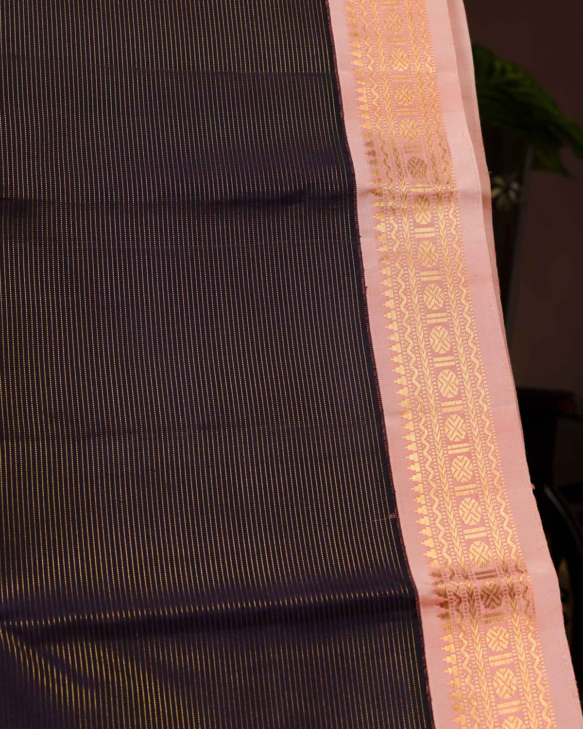 Deep Plum Pure Kanjivaram with Vairavoosi